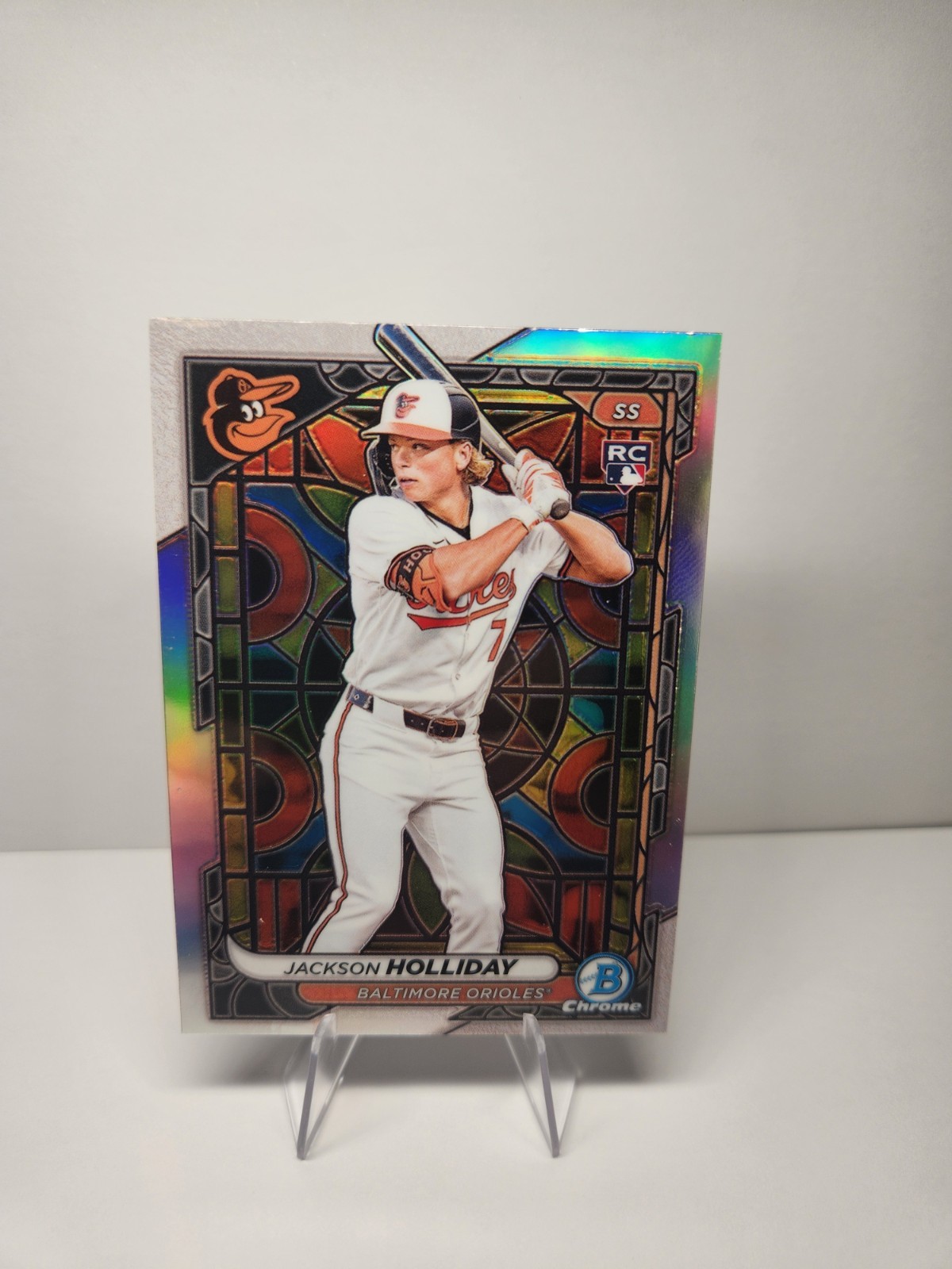 2024 Bowman Chrome Jackson Holliday Etched In Glass Baltimore Orioles SSP!!