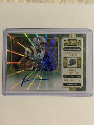 2022 Panini Contenders Pierre Strong Jr. #131 Image Variant Green Lazer Auto RC