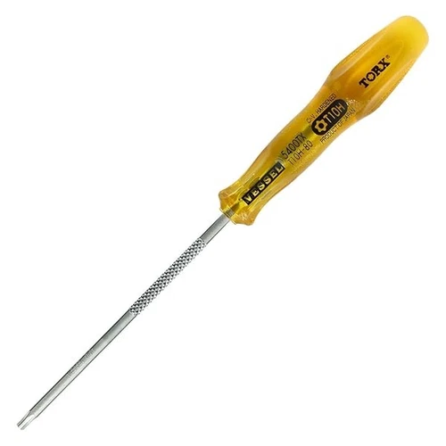 VESSEL power Grip TORX Driver T10H×80 5400TX vanadium Yellow Handle tamper p