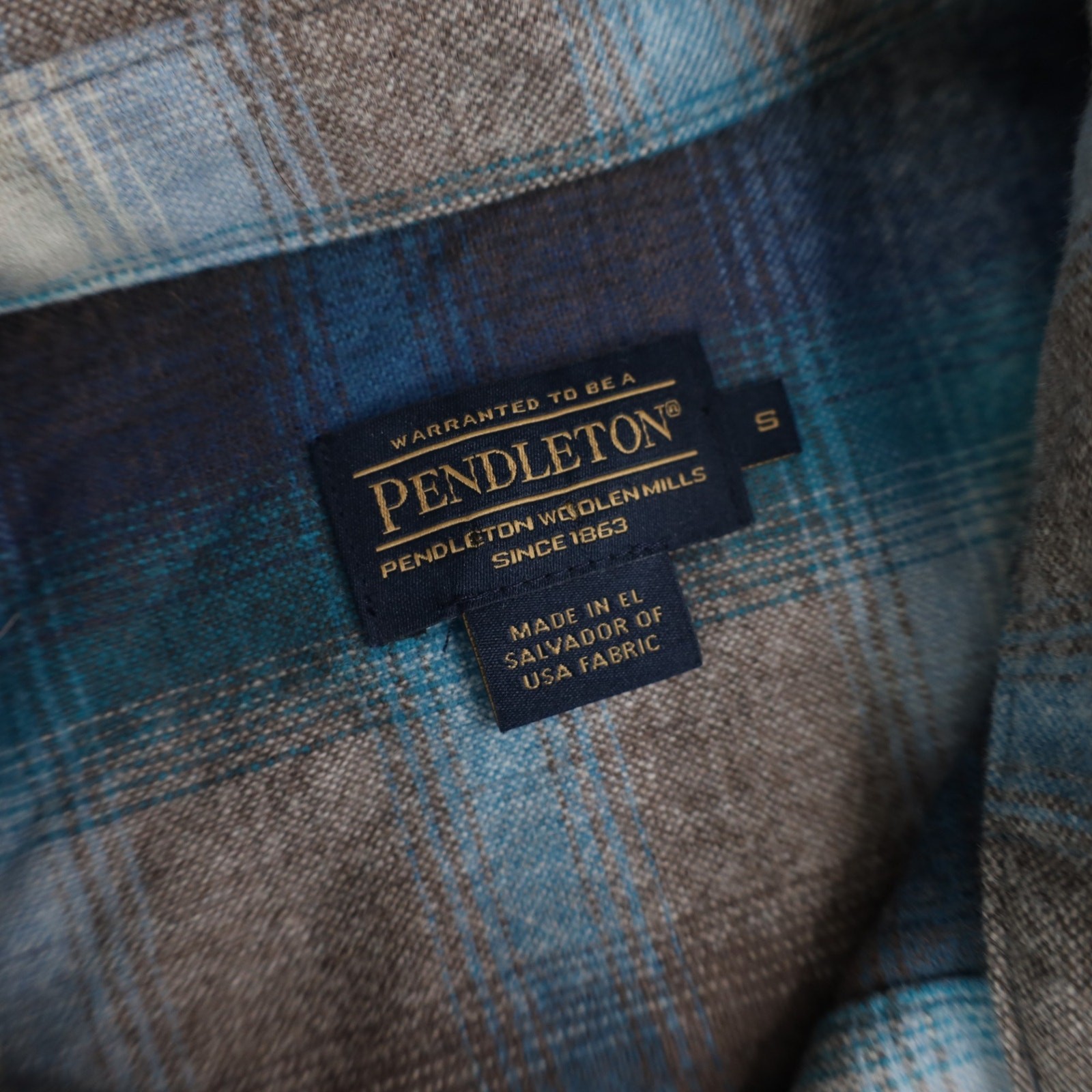 Pendleton Shadow Plaid Wool Flannel Button Up Shi… - image 7