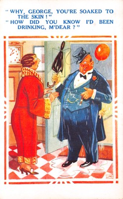 UK AND FOREIGN COMIC POSTCARD  HUSBAND GOOD GOOD PLUS