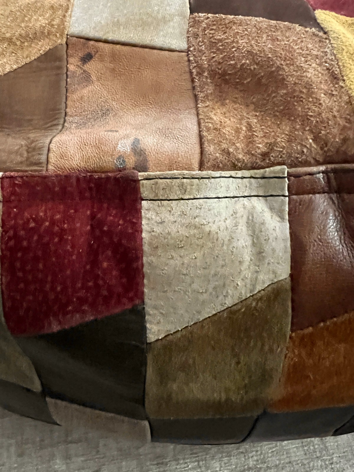 Moroccan leather patchwork cinch/bacback - image 15