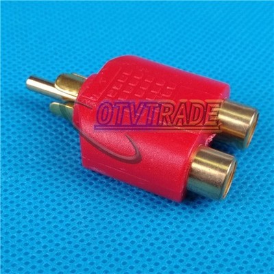 ONE   Male to Dual 2×  Female Jack Audio COAX Splitter Adapter NEW #pk