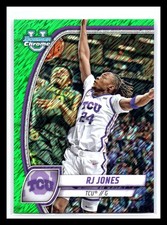 RJ Jones 2024-25 Bowman University Chrome Green Shimmer Refractor Card #84