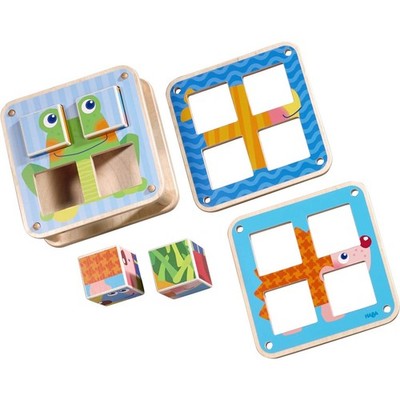 HABA 300554 Würfelpuzzle Gartentiere, Spiel