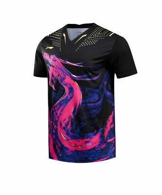 NEW Li-Ning Print China Dragon Men Badminton T-Shirts Tennis