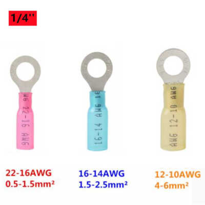 Waterproof Copper Wire Crimp Connectors Assortment Heat Shrink Ring Terminals