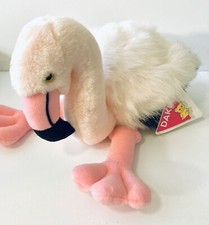 Vintage Dakin Flapper Flamingo - Pink Plush - Dangling Legs - 1990 - 15"