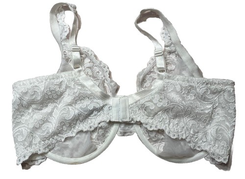 Smart and Sexy Bra 40 DD White 85045 Signature Lace Unlined Underwire Semi Sheer