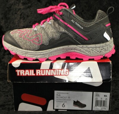 Womens Size 6 Fila Blowout 19 Gray & Pink Trail Running Shoe  display picture 1