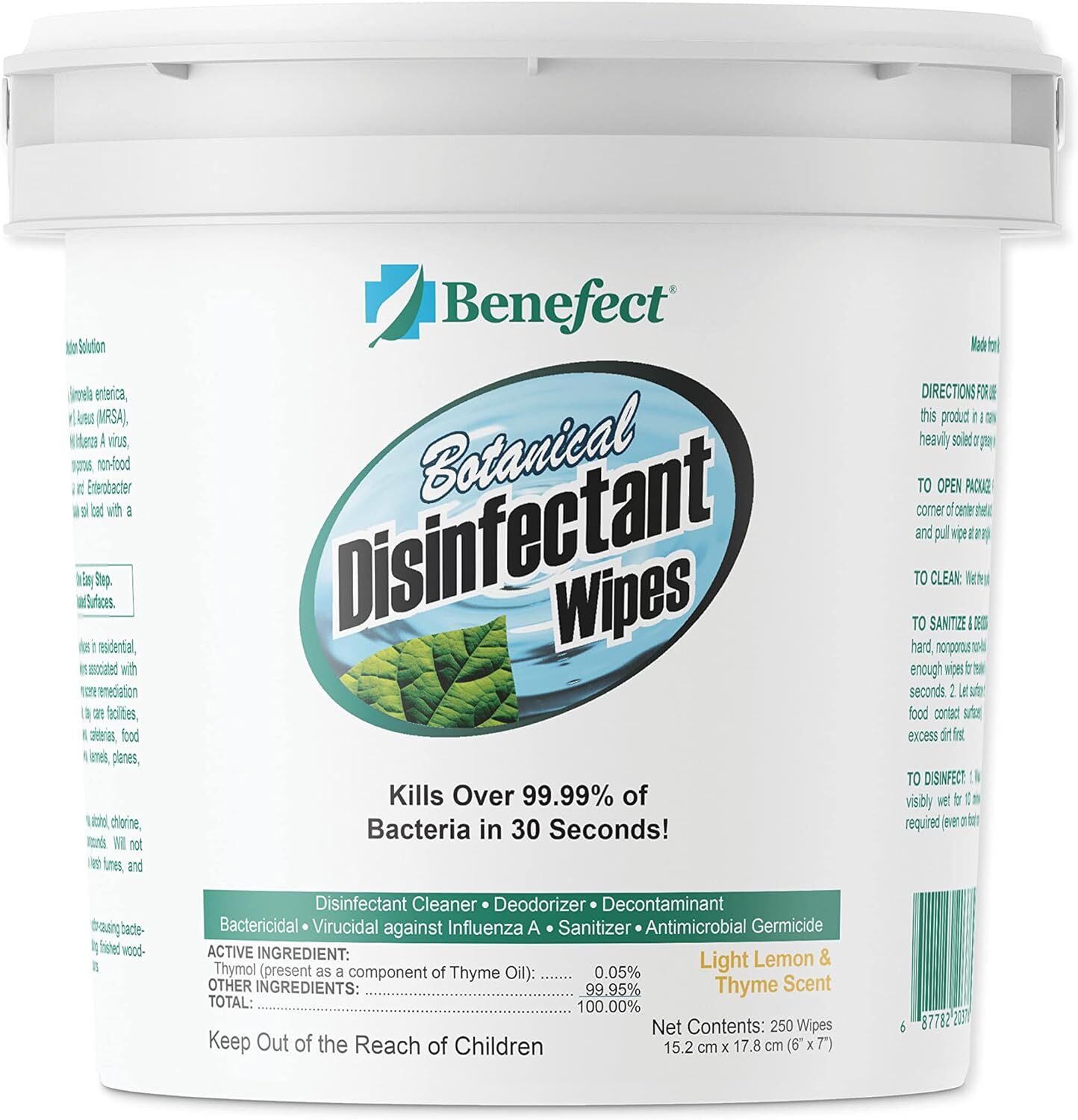 Benefect Botanical Disinfecting Wipes - (250 Wipe 250 Count (Pack of 1)