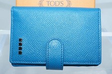 New Tod's Men's Credit Card Case Wallet Blue CC Holder 