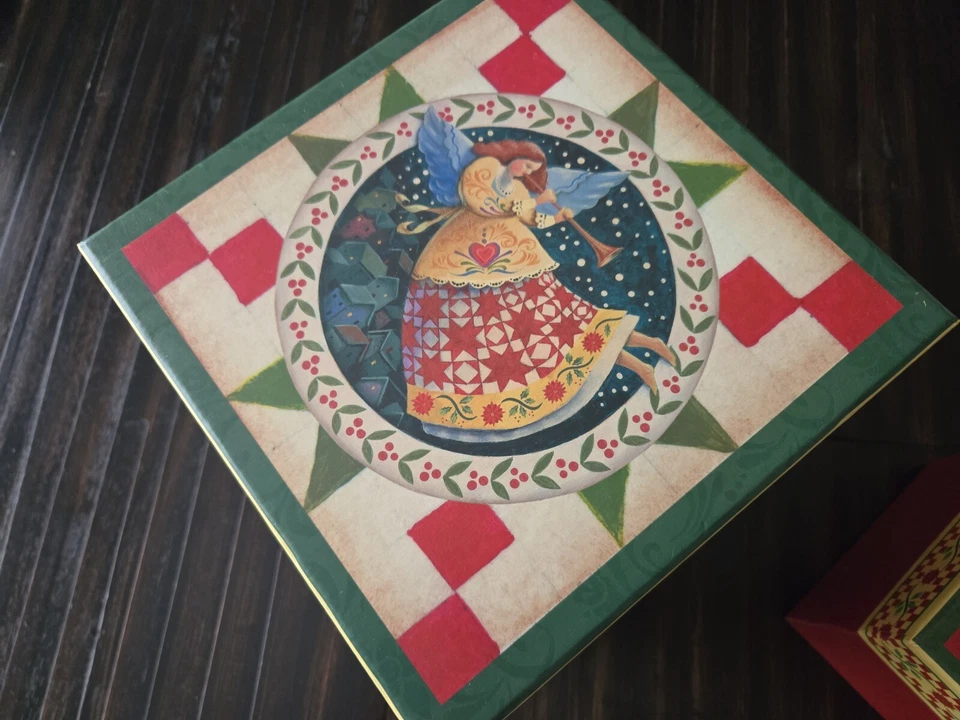 Jim Shore "Winter Angel" 3 Decorative Stacking Nesting Christmas Lang Boxes 2007 - Image 3 of 4