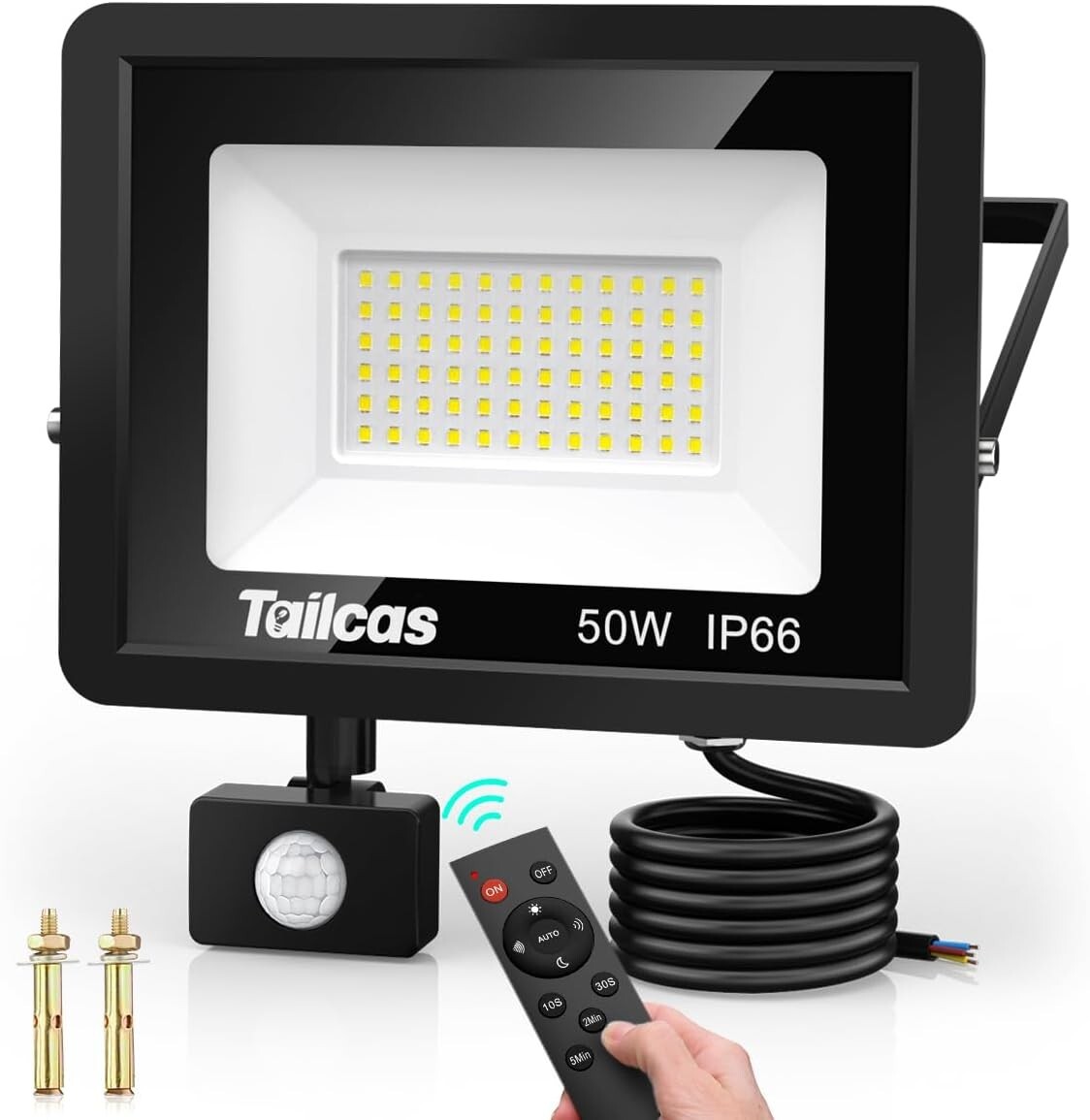 2x 100W LED Außenstrahler – IP65 Wasserdicht, 6500K Kaltweiß, 120° Winkel Für Garten, Garage & Hof
