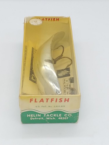 Vintage Helin Flatfish Silver T55 Musky Lure with Box Muskie Fishing Pike 5.5" ! - Picture 15 of 17