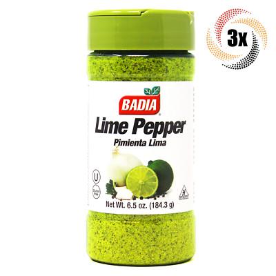 3x Shakers Badia Lime Pepper Seasoning | 6.5oz | Gluten Free & Kosher