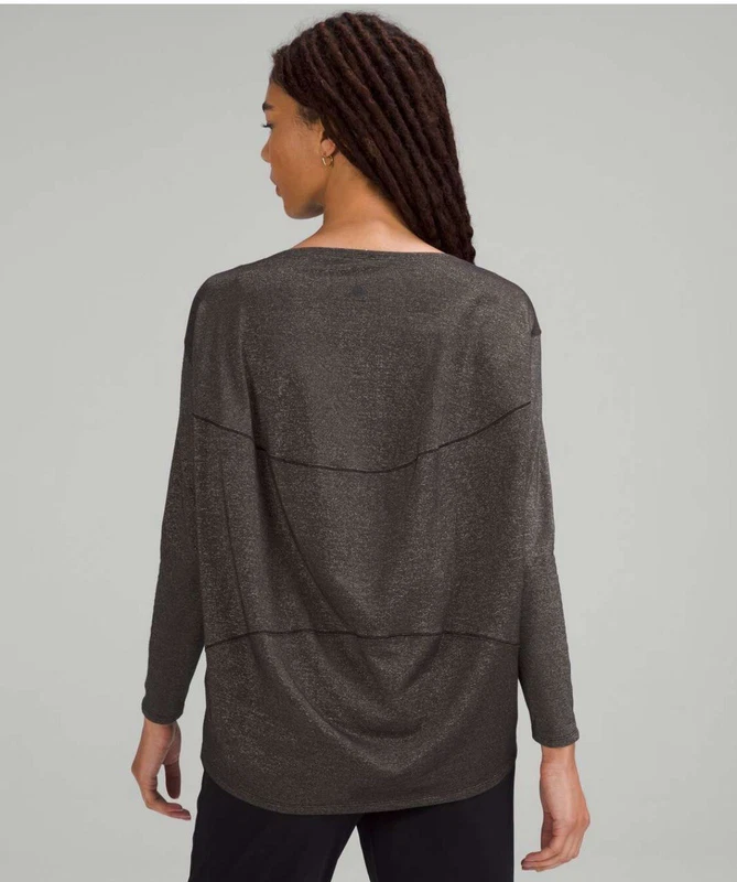 lululemon back in action l/s metallic spark quick drying shirt