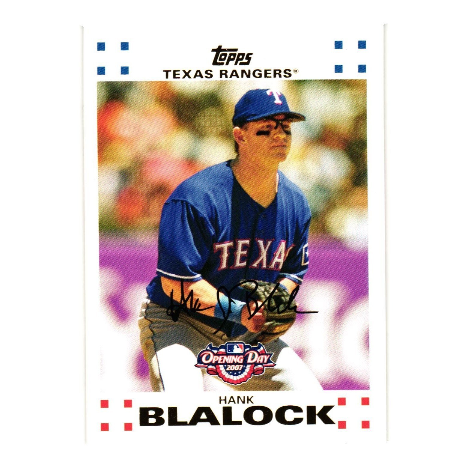 2007 Topps Baseball Opening Day Hank Blalock 29 Texas Rangers Collector
