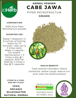 [idHerb] POWDER CABE JAWA Piper Retrofractum NATURAL HERBAL ORGANIK FRESH