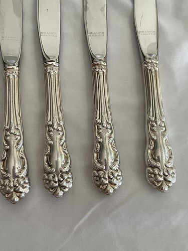 11 Reed & Barton Tiger Lily Dinner Knives Festivity Silverplate Bright Shiny - Picture 5 of 12