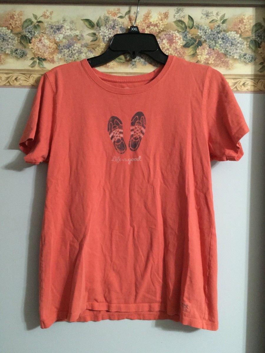 Simple life Ophrys LA Marathon半袖Ｔ Life Is Good Small Orange Running Sports Athletic Classic
