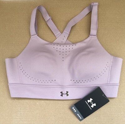 NWT Under Armour 34A Damen Rush High Fitness Sport BH Pink