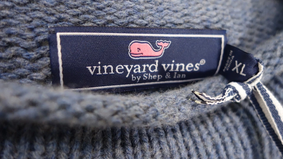 Nuevo con etiquetas Suéter Pullover Vineyard Vines Niños Niños Azul Grueso Cuello Redondo Talla XL Foto 4 de 4