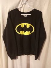 Batman Brand Classic Batman Logo Boys Sz M 7-9 Black Pullover Sweatshirt
