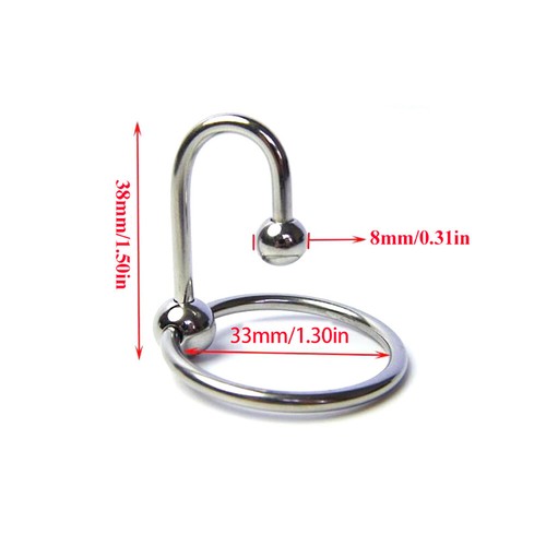 Stainless Penis Cock Rings with Urethral Sounds Ball Sperm Stopper - Bild 17 von 23