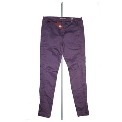 Exit Brooklyn Wmn super stretch 7/8 ankle Jeans Chino Hose Zip W31 L32 Lila NEU