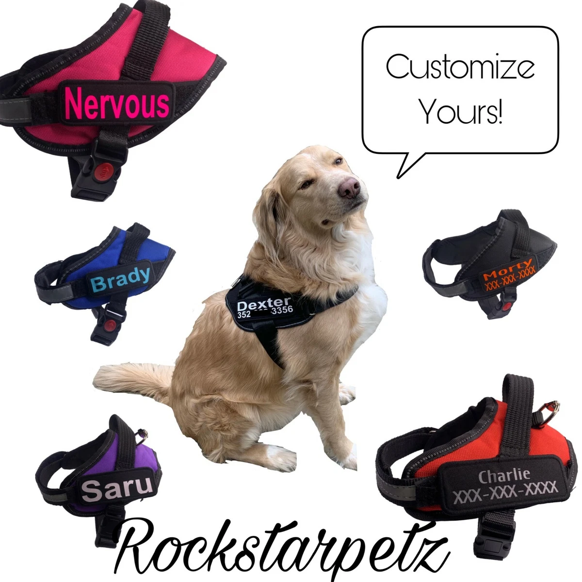 Ask to Pet Vest Dog Harness With Reflective Patches, No Pull Easy