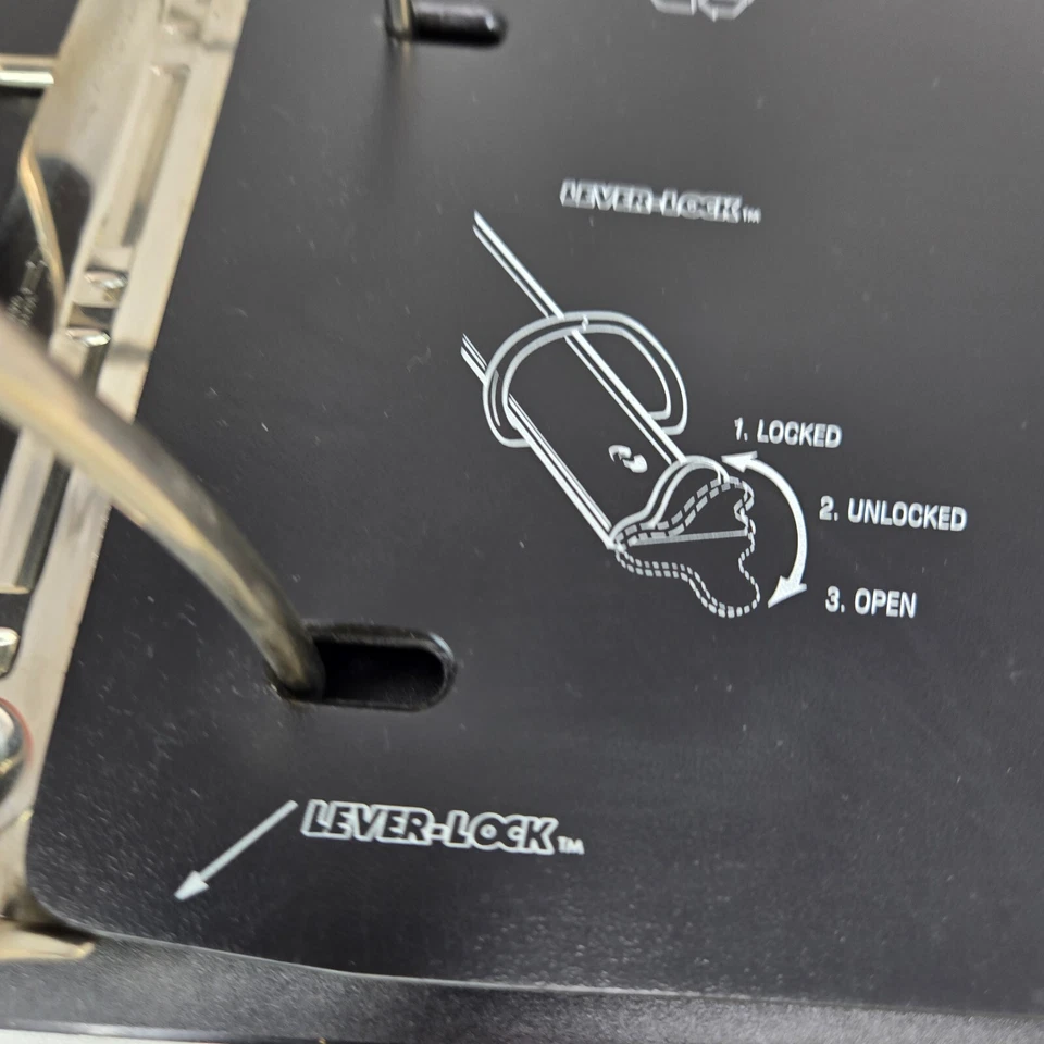 5" Heavy Duty 3-Ring Binder Finger Hole Locking D-Rings Black Vinyl Sheet Lifter - Image 4 of 4