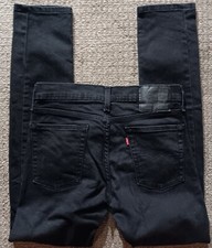 Levi's 510 Skinny Black Stretch Denim Jeans Mens 28x32 Meas. 30x31 99 Cotton