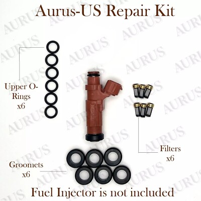 x6 FUEL INJECTOR REPAIR KIT FOR 04-11 Mitsubishi Eclipse Endeavor Galant 3.8L V6