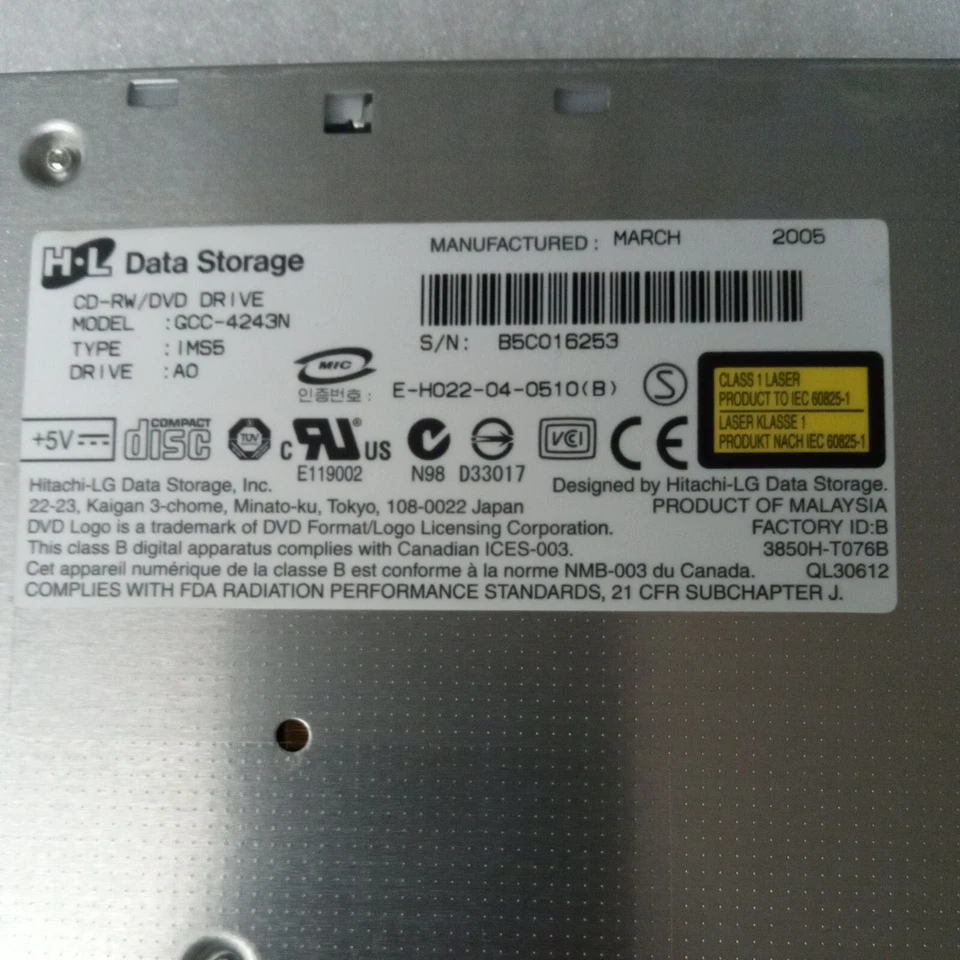IBM GCC-4243N CD-RW/DVD Drive FRU 26K5407 26K5406 - Image 2 of 4