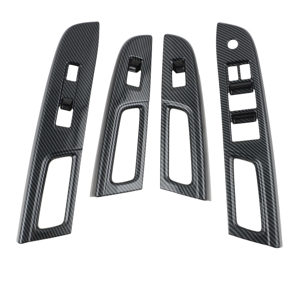 RRX Real Carbon Fiber Door Panel Trim Kit For BMW Z4 E85 E86 2003-2008 - Window Switch Frame Cover Stickers (Black)