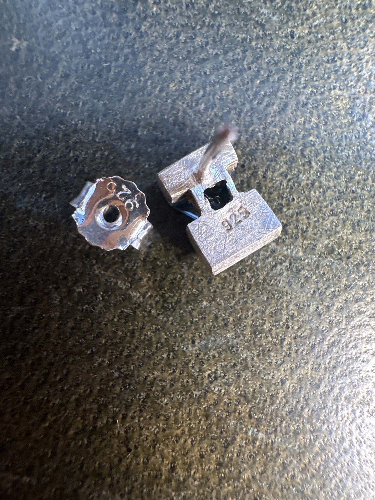 Triangular Cut Blue Tourmaline Brushed Hallmarked… - image 11