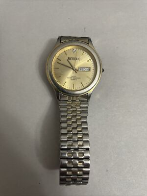 Benrus Men's Quartz Watch WR 3ATM Keeps Time/Day/Date New Battery