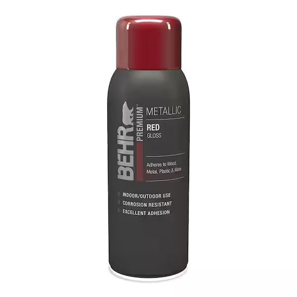 BEHR PREMIUM Metallic Red Gloss Interior/Exterior Spray Paint & Primer - 12 oz.