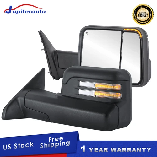 Power Heated Tow Mirrors w/ Temp Sensor Puddle Light For 2009-18 Dodge Ram 1500
