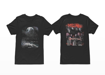 Korn & Evanescence Rock 2022 Tour Merch, 2 Sided, Vintage Graphic T-Shirt 102805