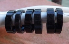 Certified Burma A Black Rectangle Circle Jade jadeite Ring 4 to 12.25 719642