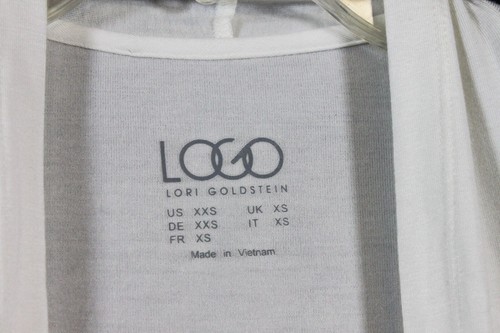 Cárdigan tejido frente abierto LOGO de Lori Goldstein detalles de gasa camisa chaqueta XXS - Imagen 6 de 6