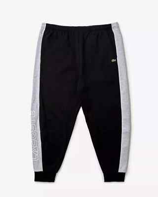 Lacoste Fleece Sweatpants Men's SZ 4XL-Big Black Grey Stripe Logo NWT $130