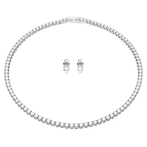 Swarovski Matrix Tennis Set Round Cut White Rhodium plated 5647730 RRP £280