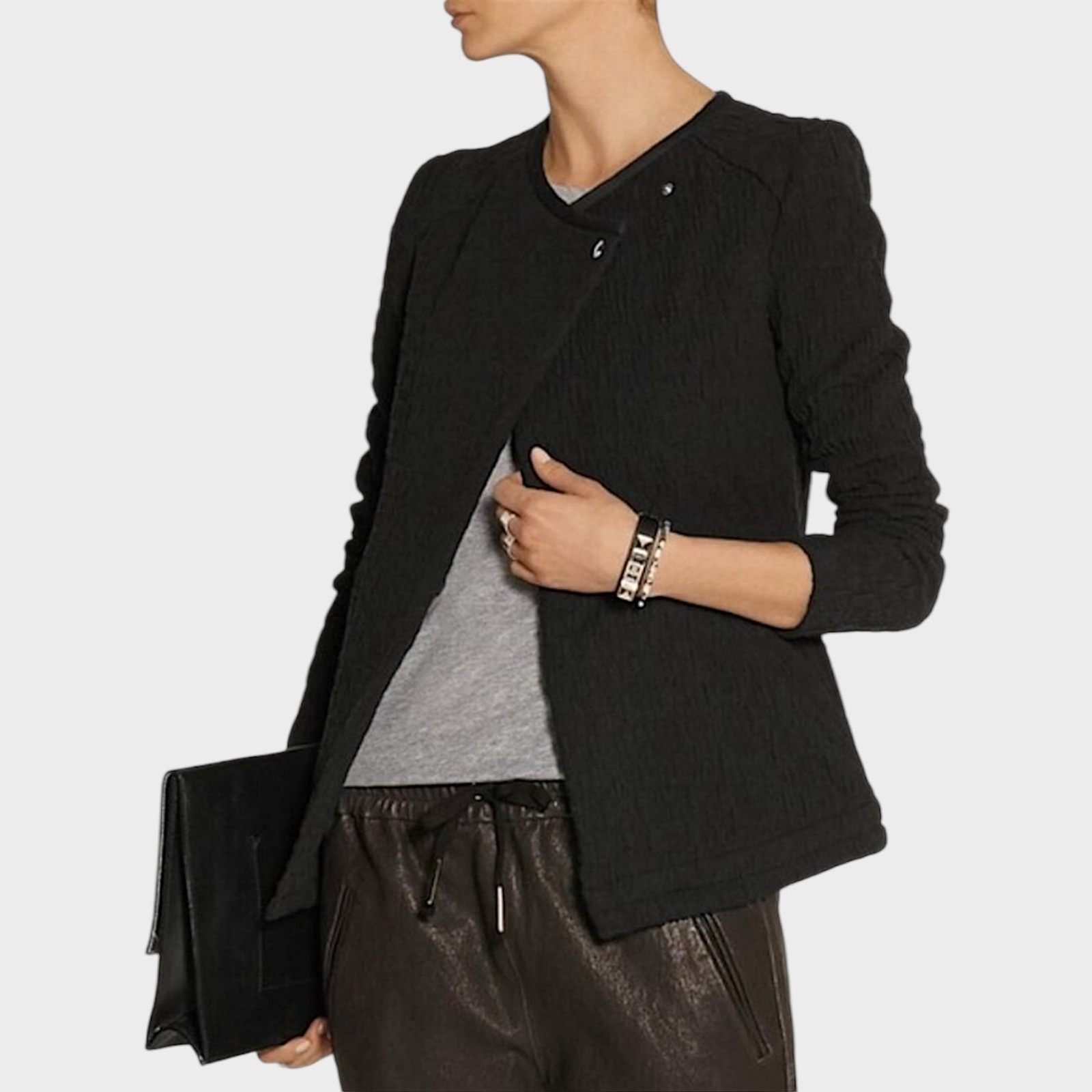 IRO Heddi Textured Patterned Knit Jacket Women's … - image 1