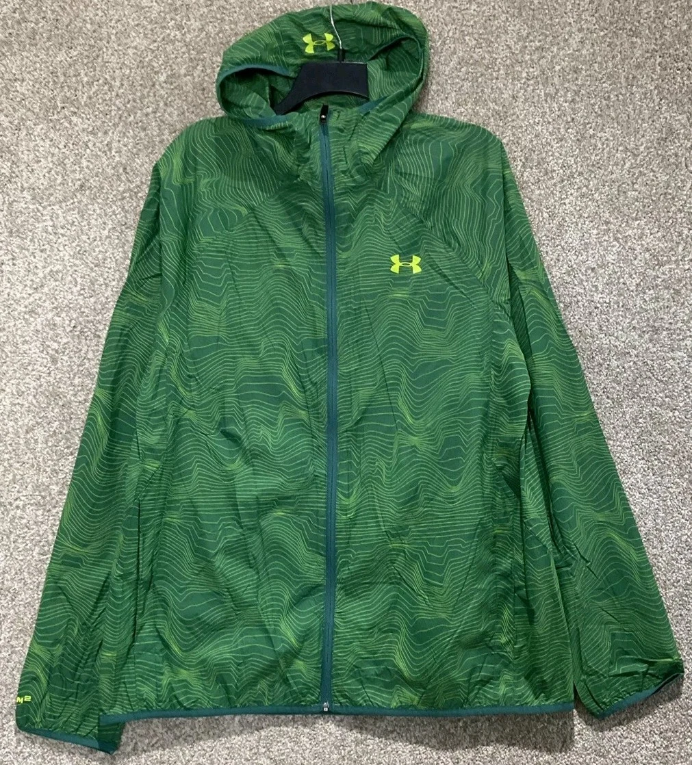 UNDER ARMOUR Mens Storm 2 Anemo Jacket NEW Green Pulsar Camo Hooded Size Large