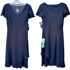 Vintage LBD Little Black Dress 10 Midi Asymmetrical Layers Minimalist Whimsigoth