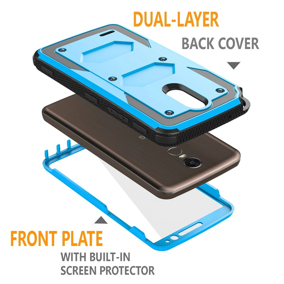 Funda para teléfono LG Stylo 3 completamente resistente a prueba de golpes + protector de pantalla Foto 4 de 4
