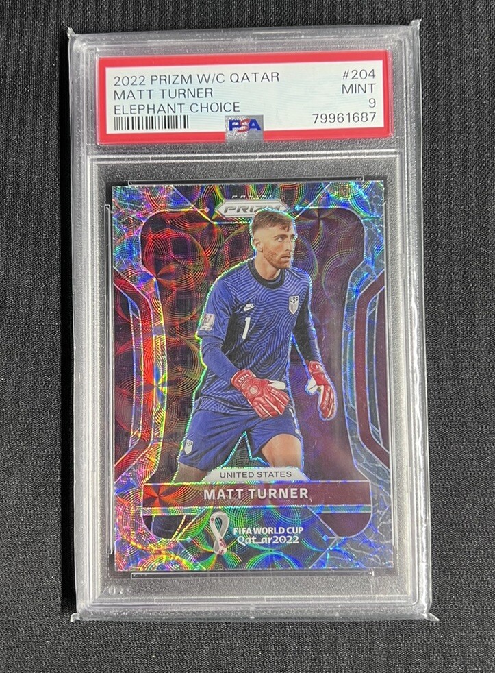 2022 Panini Prizm World Cup Prizms Elephant #204 Matt Turner Ssp PSA 9
